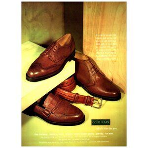 1993 Cole Haan Mens Shoes Belts Vintage Print Ad Leather 90s Fashion Wall Art